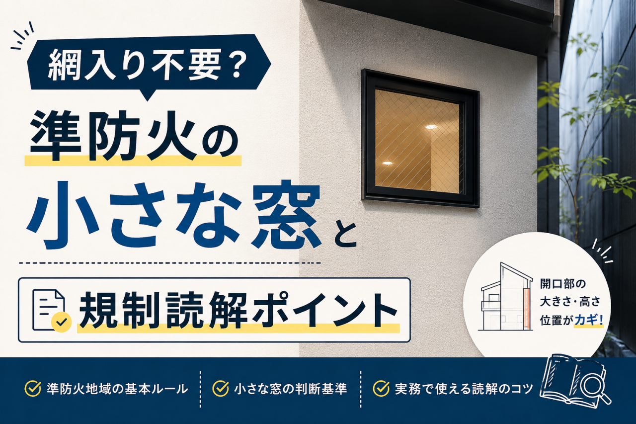 網入り不要？準防火の小さな窓と規制読解ポイント