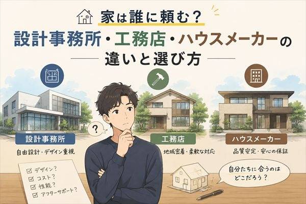 家は誰に頼む？ 設計事務所・工務店・ハウスメーカーの違いと選び方