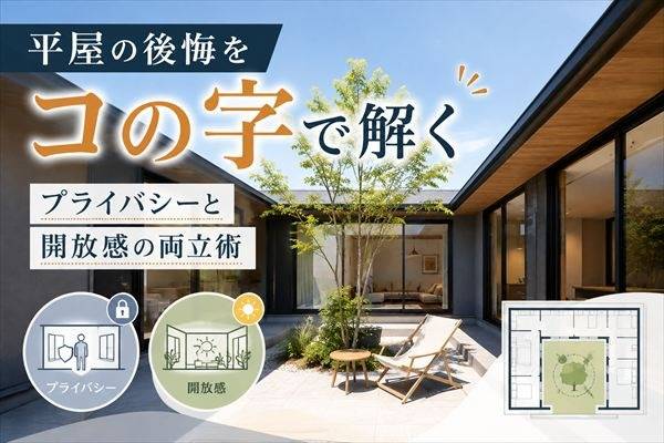 平屋の後悔をコの字で解く｜プライバシーと開放感の両立術