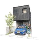 DESIGN STUDY 001　狭い土地に間口３ｍ・１７坪を建てる